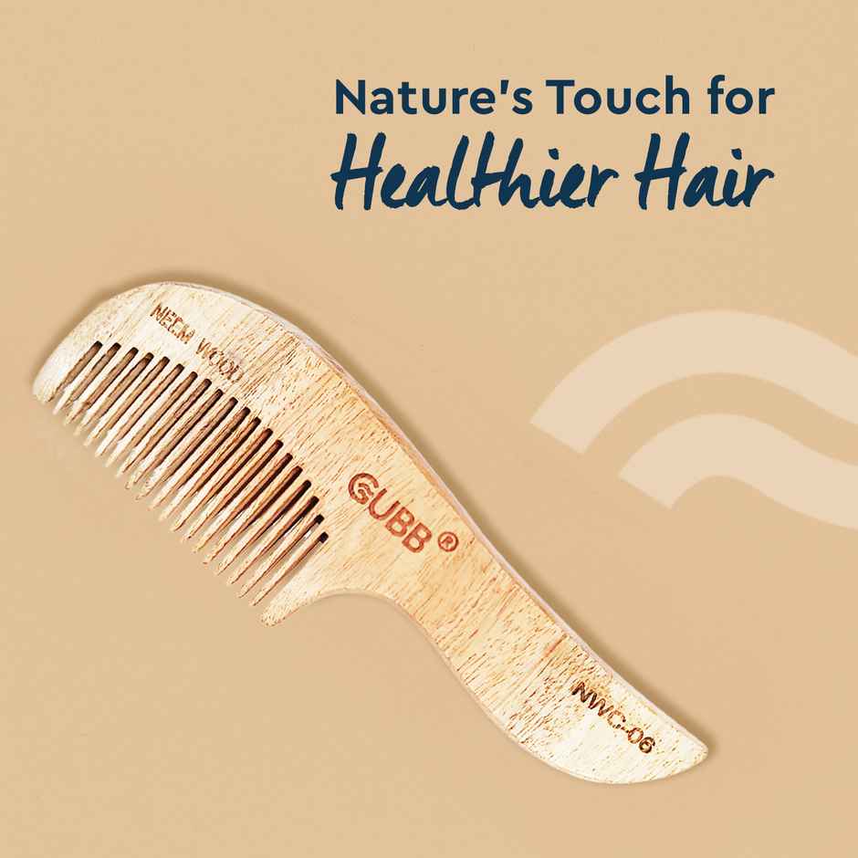 GUBB Small Handle Neem Wood Comb