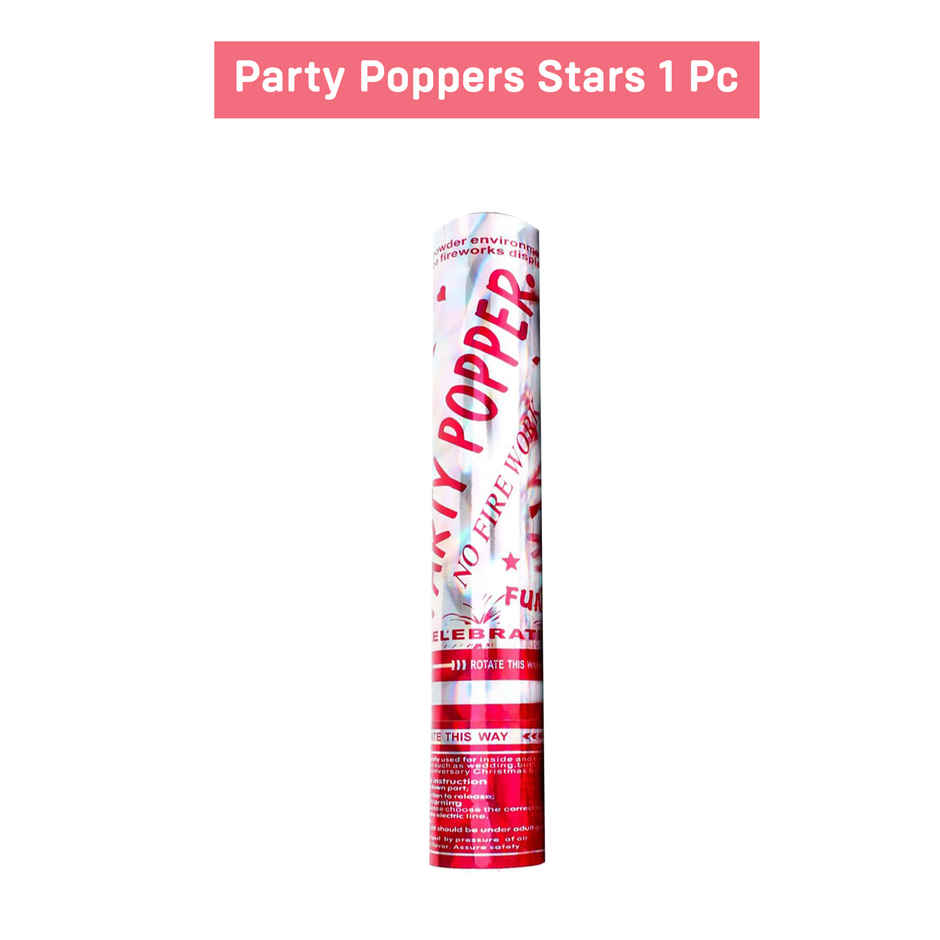Star Party Poppers with Sparkling Stars | Multicolour | 40 cm Approx | Party Propz
