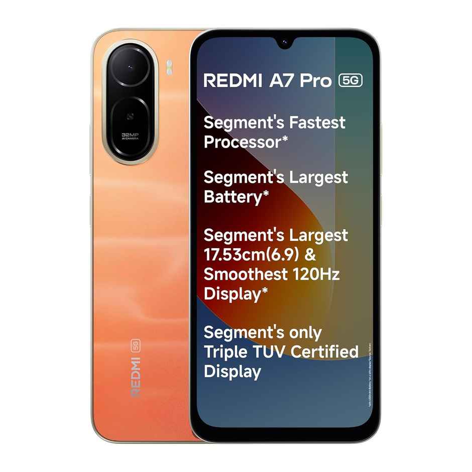A7 Pro | 4 GB RAM | 128 GB Storage | 6.9 inch Display | 5G | Sunset Orange