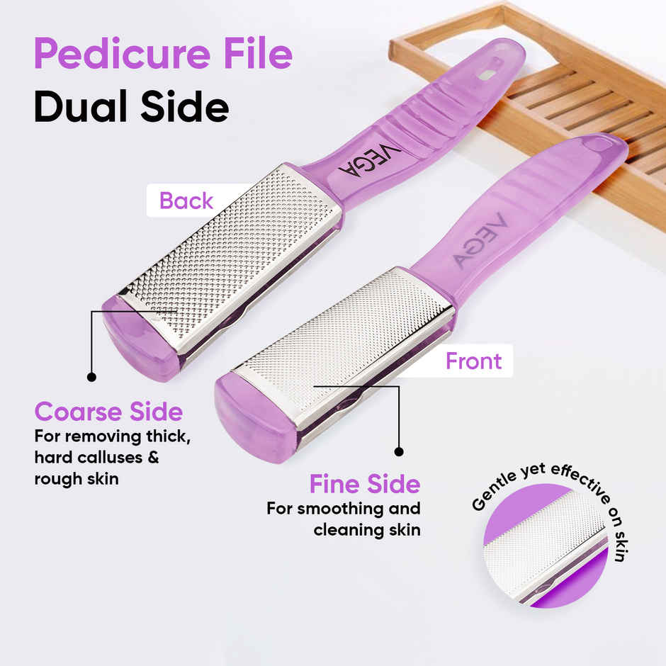 VEGA Pedicure File- Dual Side | Color May Vary | (Pd-03)