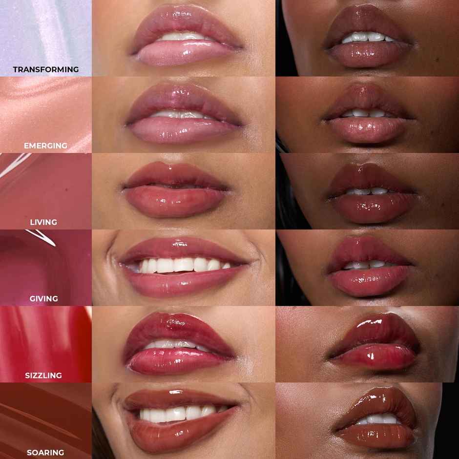 Fae Beauty Peptide Lip Gloss Passionfruit Oil & Argireline Shade Sizzling Sheer Cherry Red Gloss