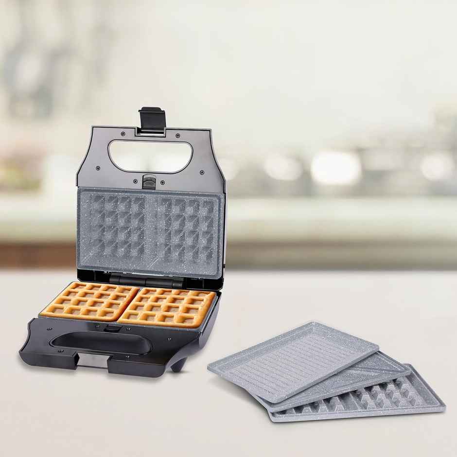 Wipro Elato Bs302 800 Watt 3-In-1 Detachable Sandwich Maker, Black