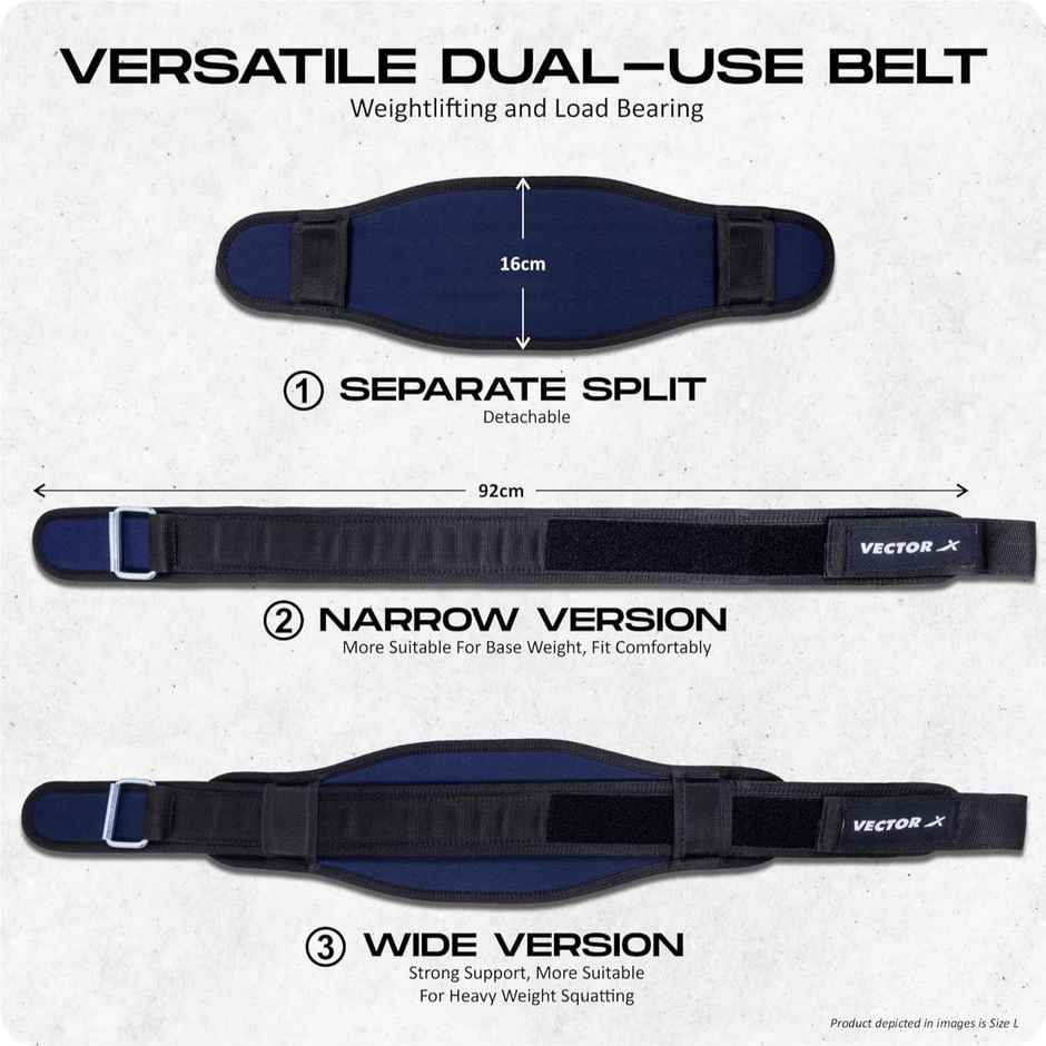 Vector X Go Fit Gym Belt | Large | Quick Locking Weight Lifting Belt 6 Inch | 36 - 40 inch | Assorted