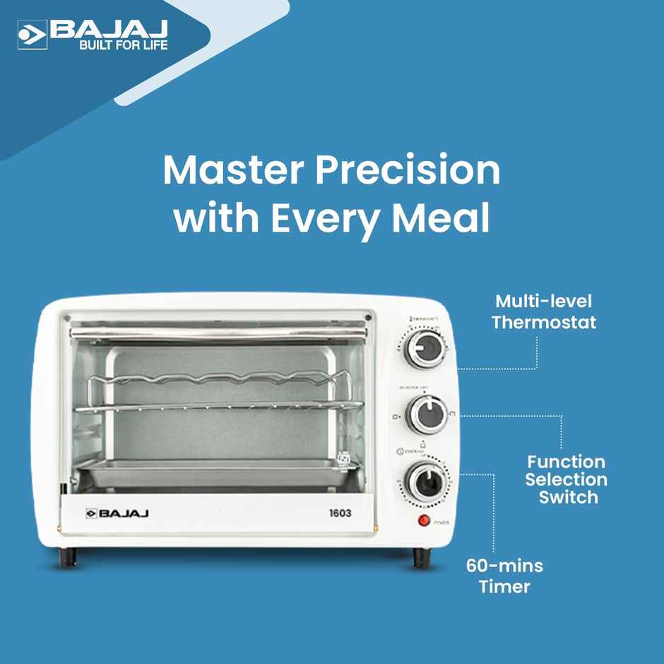 Bajaj 1603 16 Liters Oven Toast Grill (OTG),White