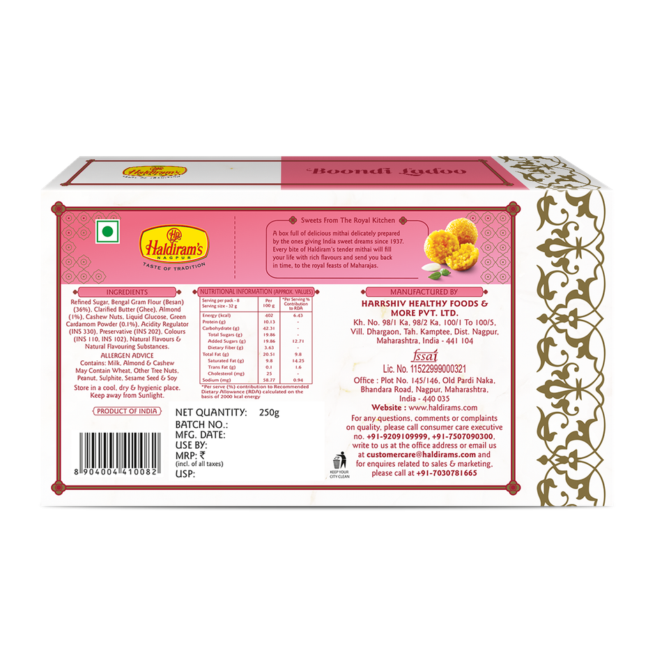 Haldiram's Nagpur Boondi Laddu 250 G