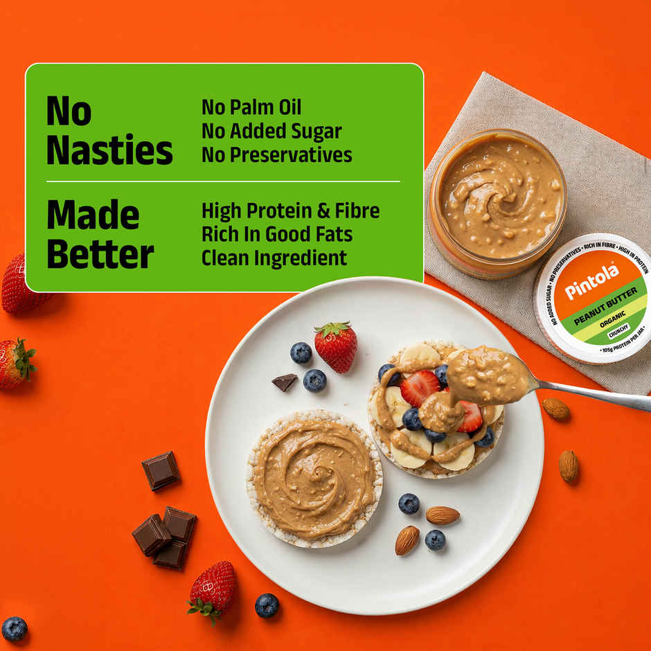 Pintola Organic Unsweetened Peanut Butter Crunchy