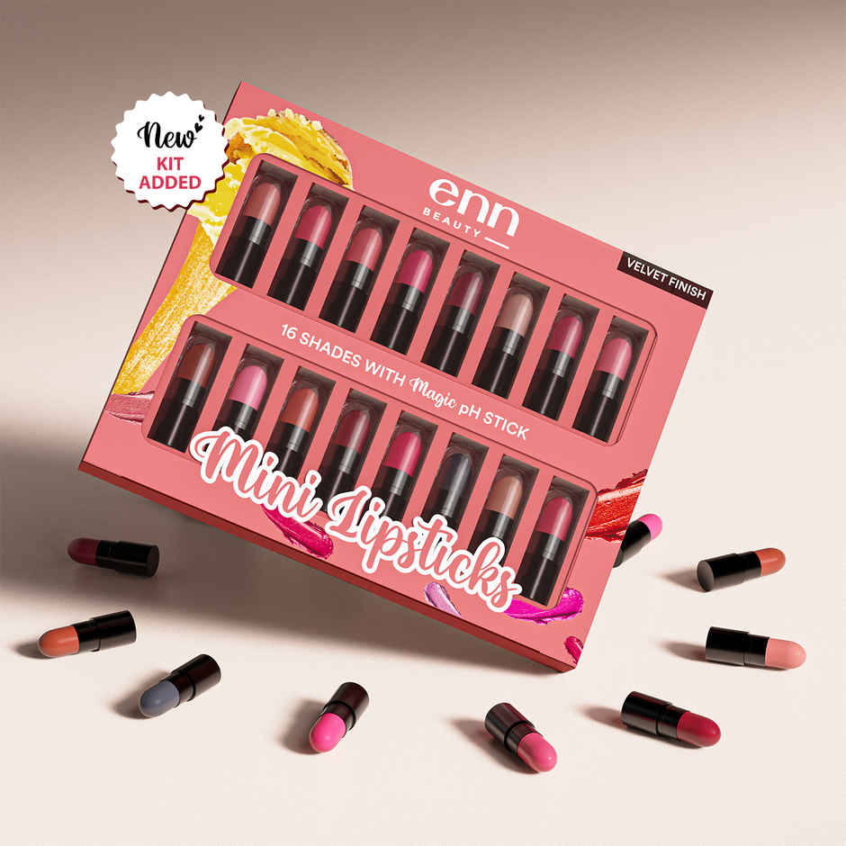 Enn Mini Lipstick Kit | pH Color Changing Lipstick | Set of 16