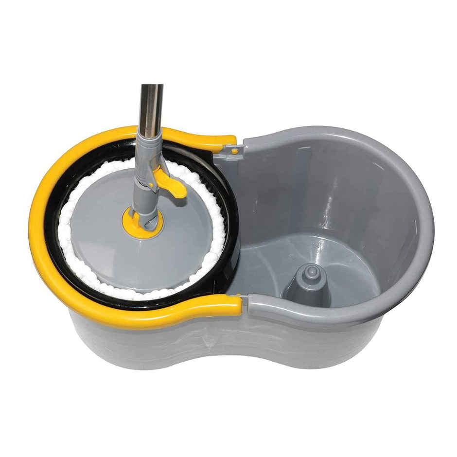 Esquire Elegant 360 Spin Bucket Mop Set With 4 Easy Wheels | Grey Color