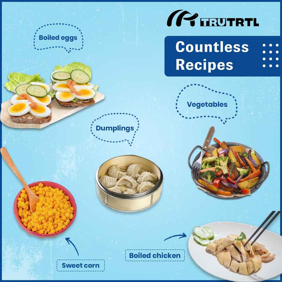 truTRTL Smart Instant Egg Boiler Machine 350 Watts | Boil upto 7 Eggs, 3 Modes, Automatic, Overheat Protection (414 ml) - White