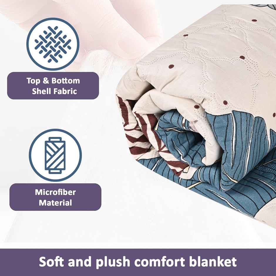 Kuber Industries 220 GSM Reversible AC Comforter for Double Bed | feather -Multicolor