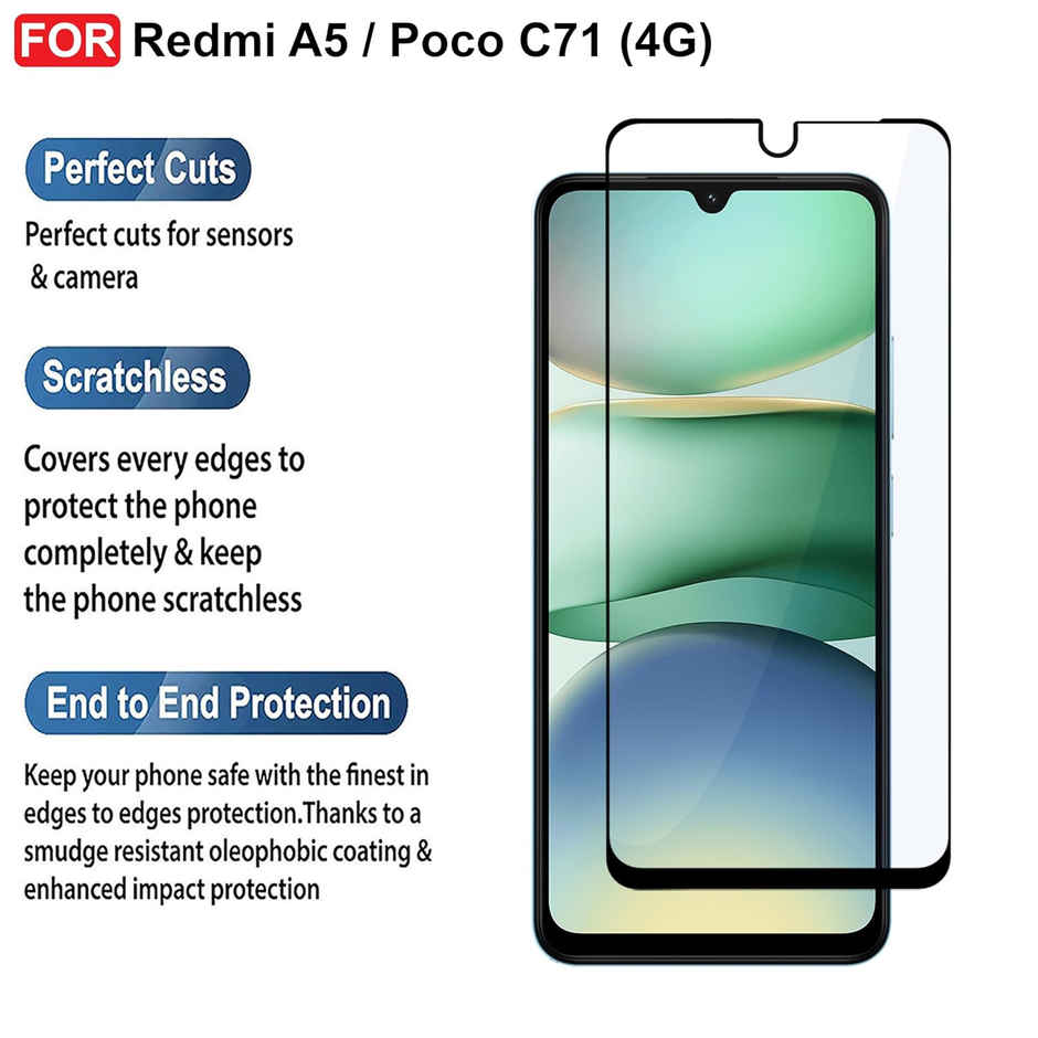 Artistque Tempered Glass for Redmi A5 | Poco C71 4G Screen Protector Guard