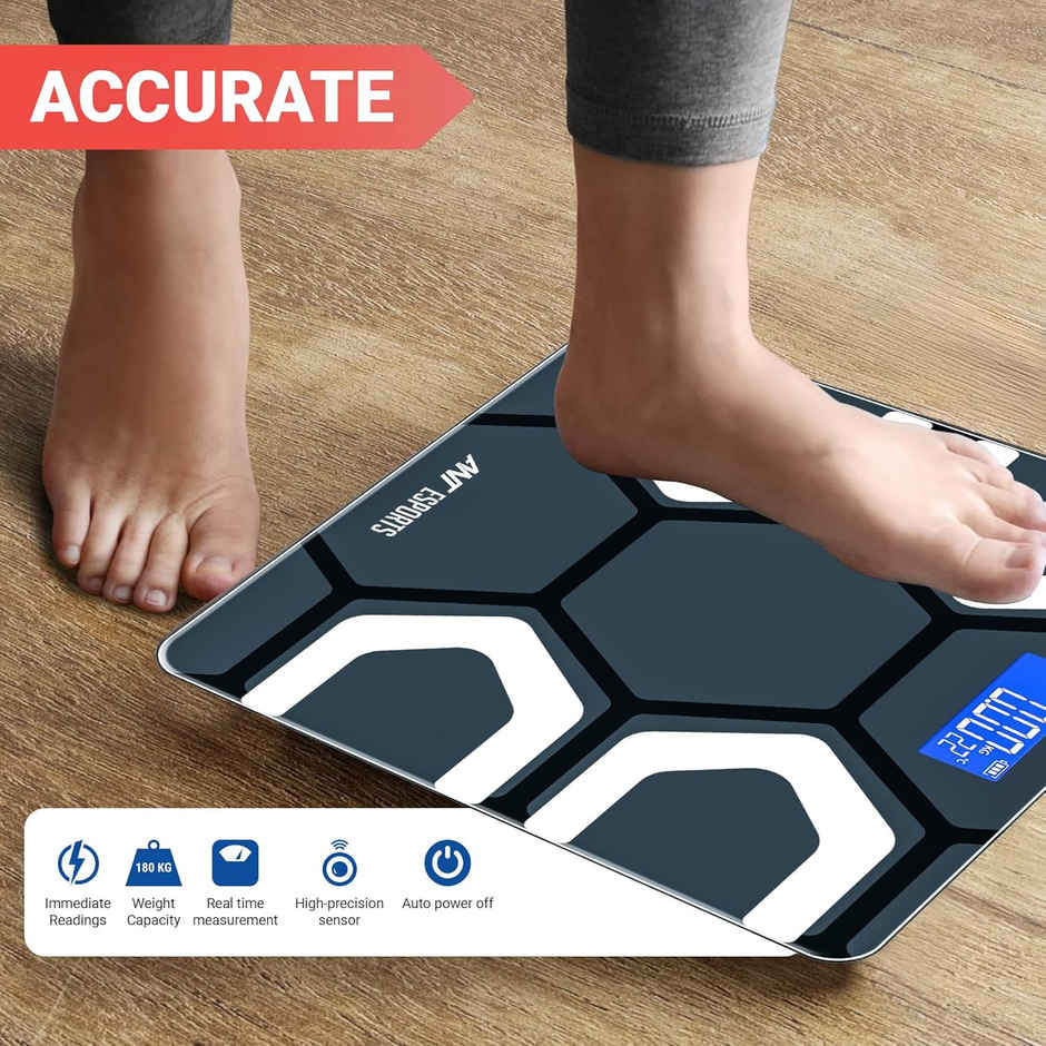 Ant Esports Flora Fit Digital Weighing Scale, Highly Accurate Digital Body Scale | Weight up to 180Kg