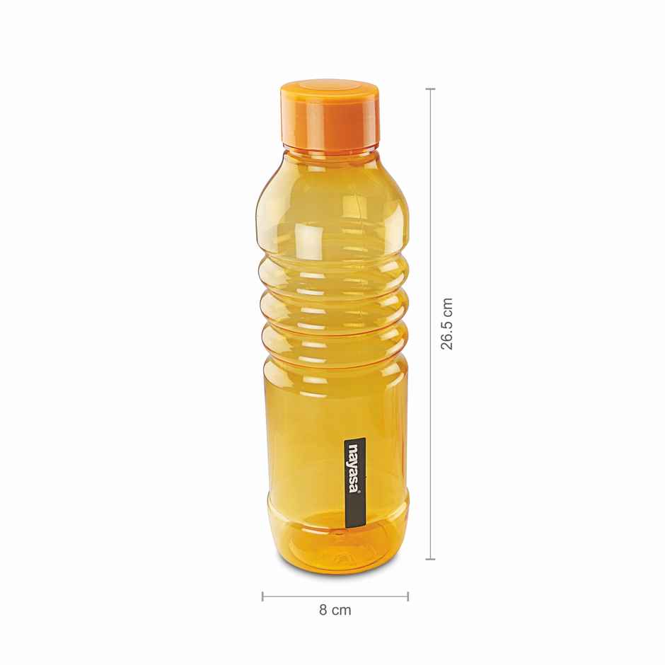 Nayasa Bumpy Bottle | Pet Fridge Bottle | BPA Free | Rust Free | Orange - 1 L