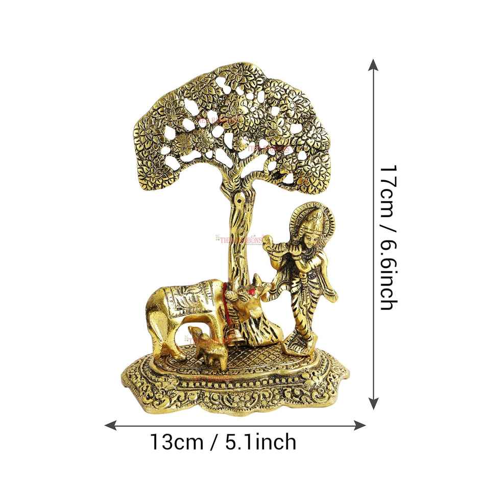 Tied Ribbons Krish Idol with Cow Statue Showpiece (17 Cm)