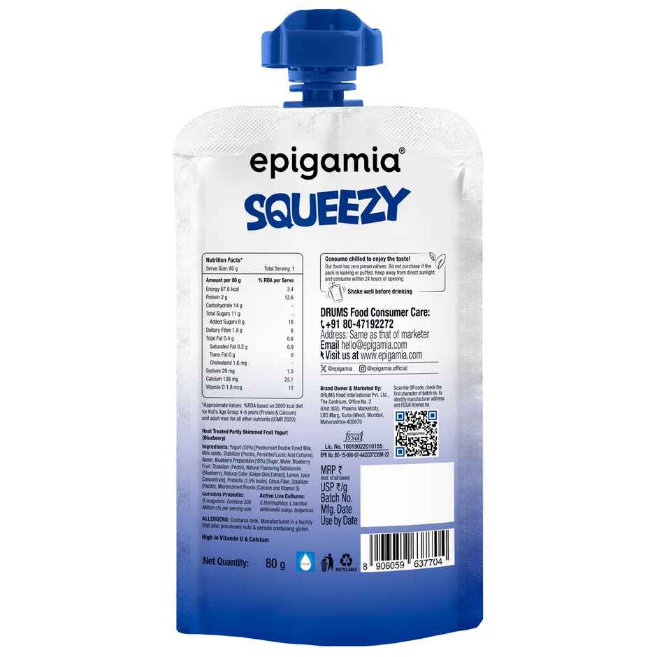 Epigamia Kids Yogurt | Blueberry