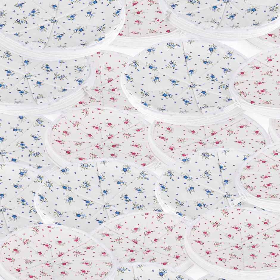 Clazkit Cotton Roti Zip Lock Chapati Cover in Round Style (2)