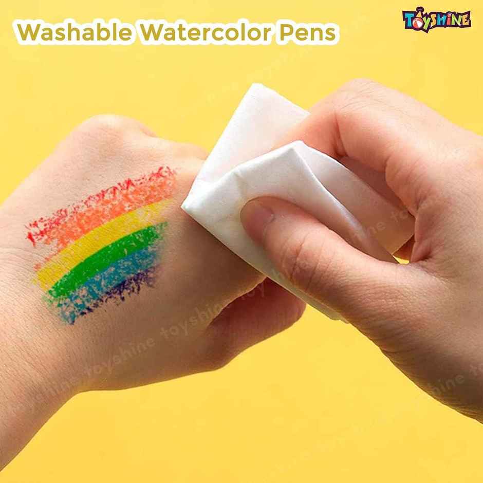 Toyshine 24 Pc Washable Watercolor Pens Set Drawing Materials Craft Supplies Return Gift