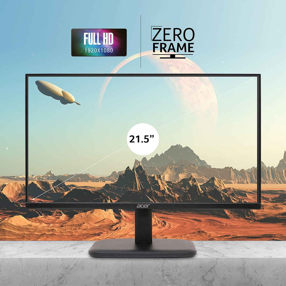 Acer EK220Q 21.5 Inch (54.61 cm) Full HD (1920x1080) Pixels VA Panel LCD Monitor with LED Back Light I 1 MS VRB, 100Hz Refresh I 250 Nits I HDMI & VGA Ports with HDMI Cable I Eye Care Features - Black