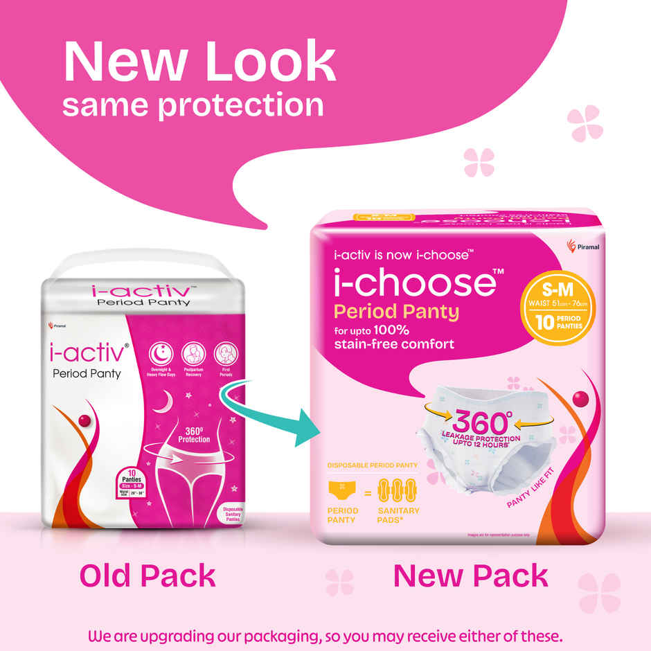 i-activ Period Panty, Disposable| S-M | For First Periods Of Young Teens
