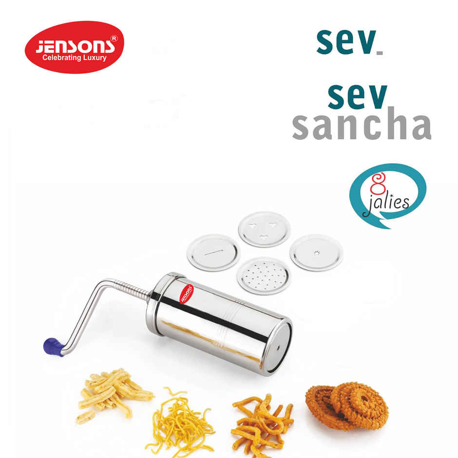 Jensons Stainless Steel Sev Sancha Machine Muruku Maker with 6 Jali Namkeen and Snacks Maker