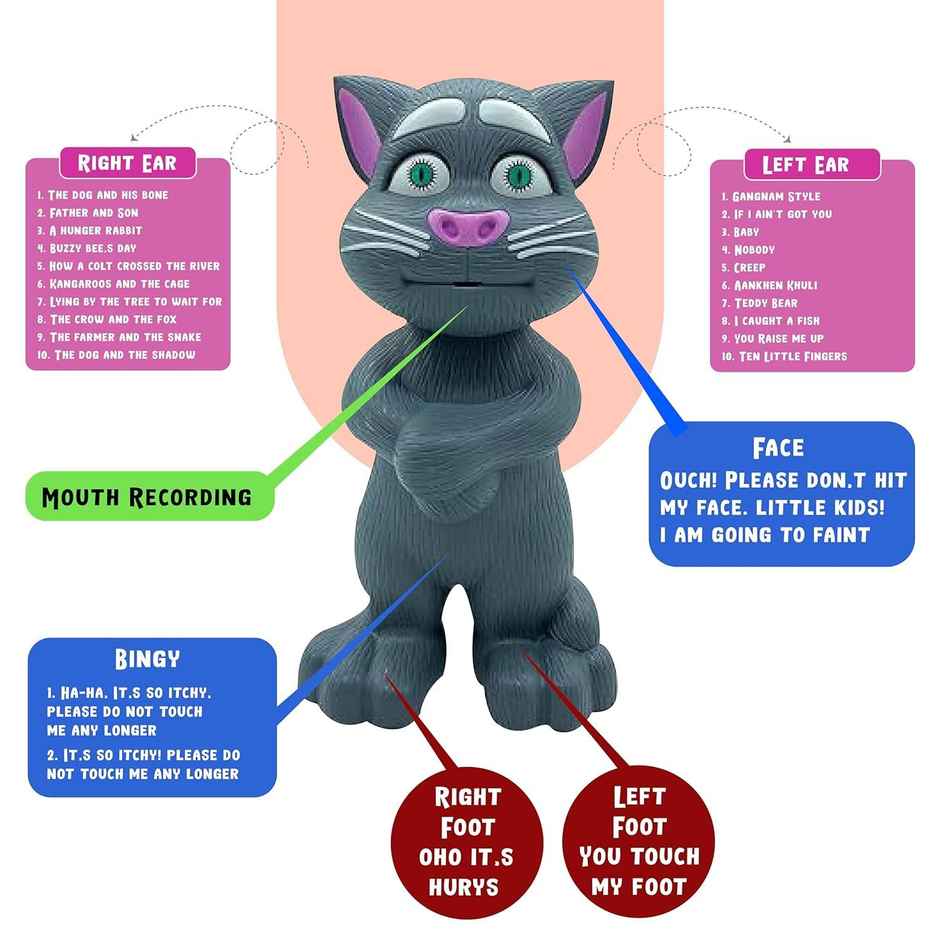 Webby Intelligent Talking Cat | Electronic Pet Talking Tom Toy Cat