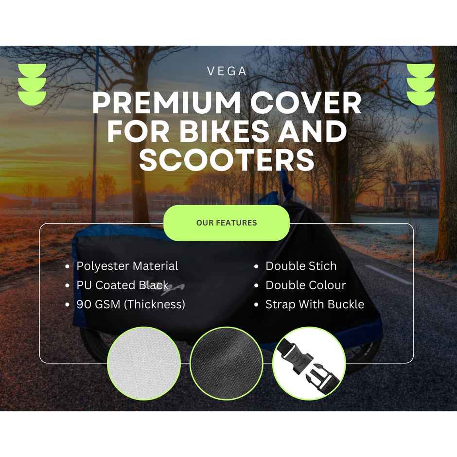 VEGA Universal Bike Cover UV Protection | Dustproof & Waterproof | Korean Hypora | Black Blue