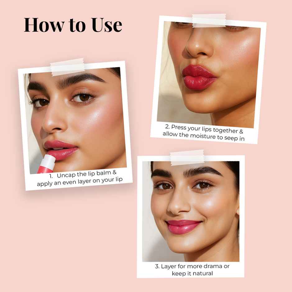 Just Herbs Tinted Lip Balm SPF 20+ For Dry And Chapped Lips For Women And Men - Peach