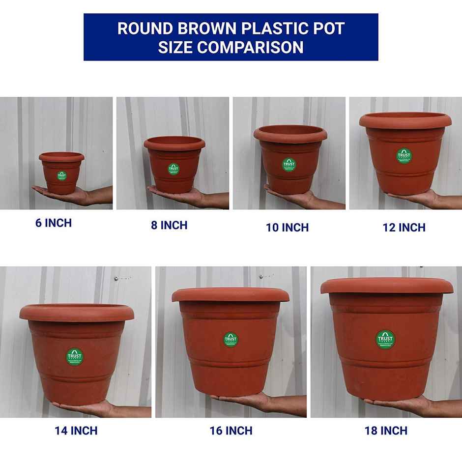 TrustBasket 8 Inch Planter Pot | UV Treated Terracotta Plastic Pots for Garden