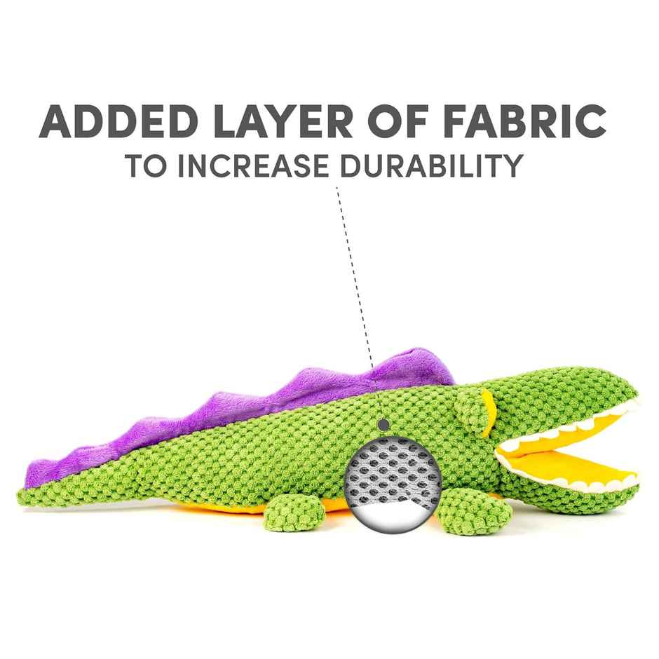 BarkButler Aly The Gator - Plush Dog Toy | Durable and Squeaky Pet Toys | Adult Dog Toys | 5-30Kgs