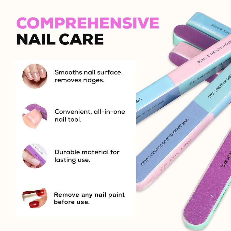 Midazzle 7 Ways Nail Filer and Buffer for Pedicure and Manicure | MIMT4001
