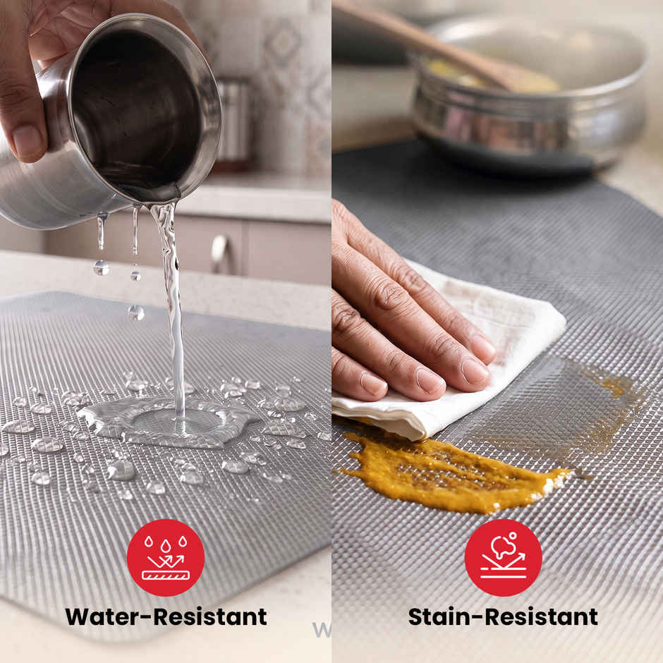 Senego Anti Slip Mat | 10 m | Shelf Liner Mat for Kitchen/Cupboard/Drawers | 60 cm x 10 m | Grey | EVA, BPA Free