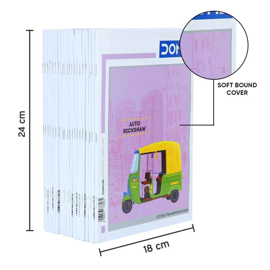 Doms Single Line (Cities Transportation Design) Note Book - (24 cm x 18 cm) Combo