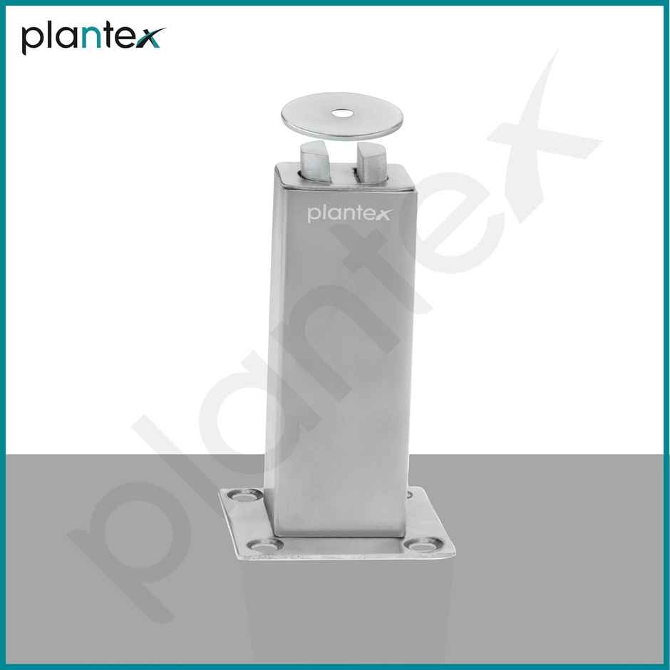 Plantex SS Wall-Mounted Door Stopper (Matt Silver, Pack of 1)