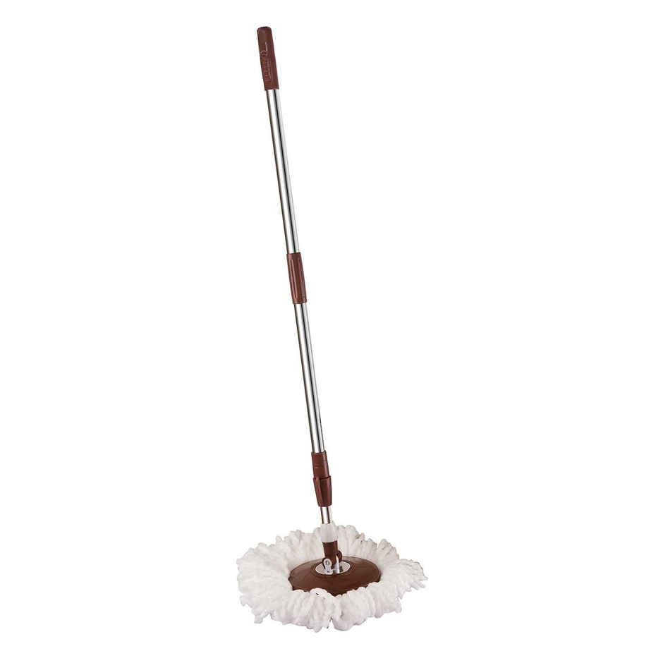 Cello Deluxe Spin Mop Bucket Max Clean with Soap Dispenser, Beige
