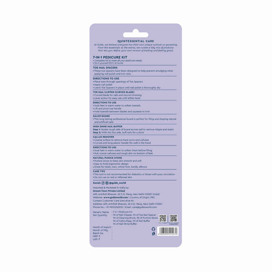 Gubb 7 In 1 Pedicure Kit