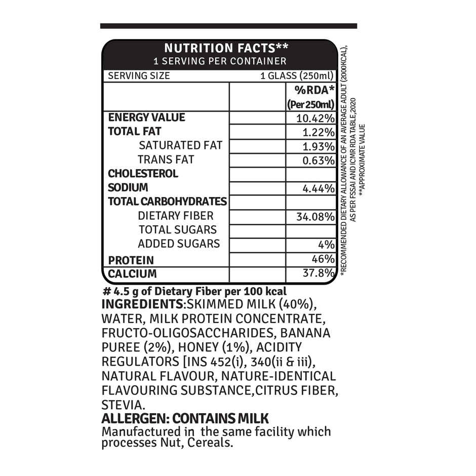 RAW Pressery 25g Protein Milkshake  Banana Honey  High Protein Shake  Contains Prebiotic Compounds