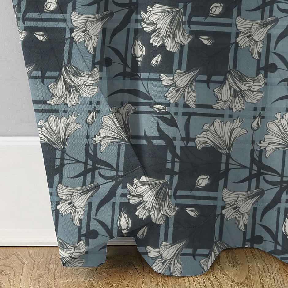 BAY6 Microfiber Cotton Door Curtains | Set of 2 | 9x4 ft | Black