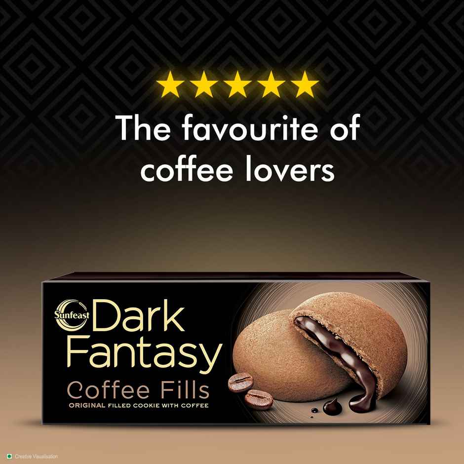 Sunfeast Dark Fantasy Coffee Fills, Original filled cookie with Coffee flavour | Perfect Snack