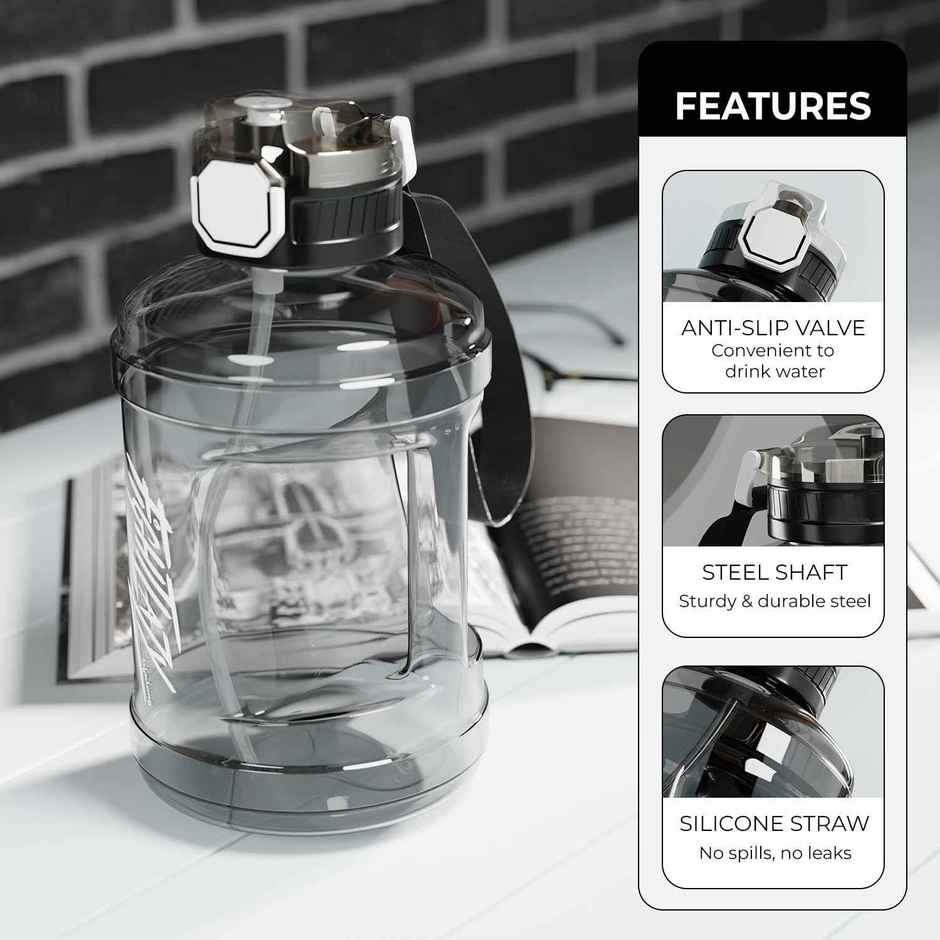Lifelong Gallon Water Bottle 1.6 L | Gallon Bottles For Men & Women | Black