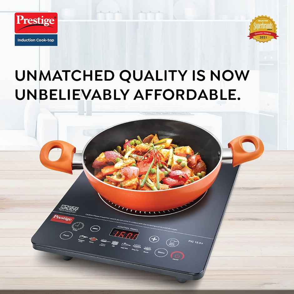 Prestige Pic 15.0 Plus 1900-Watt Induction Cooktop| Indian Menu Option| Automatic Voltage Regulator