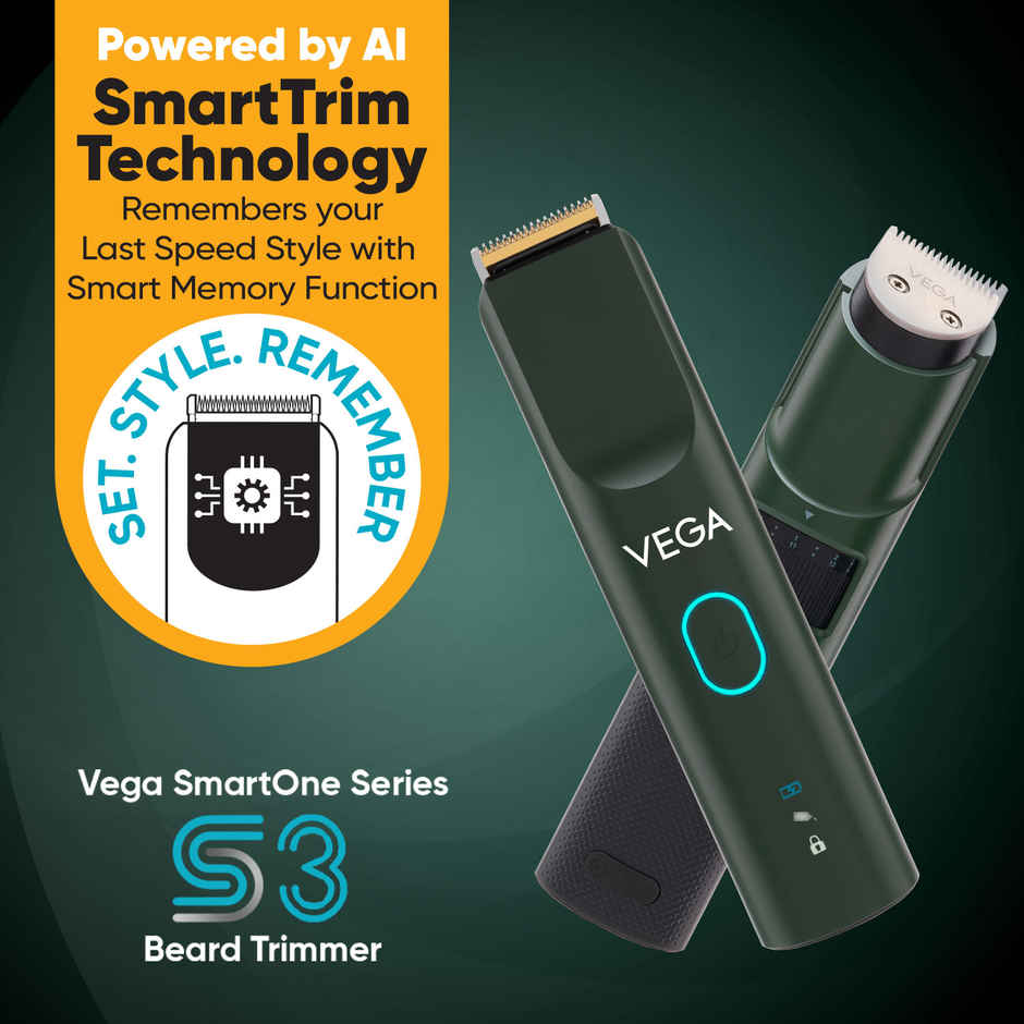 VEGA Smartone S3 Beard Trimmer For Men, 160 Mins Runtime, Green, (Vhth-36)