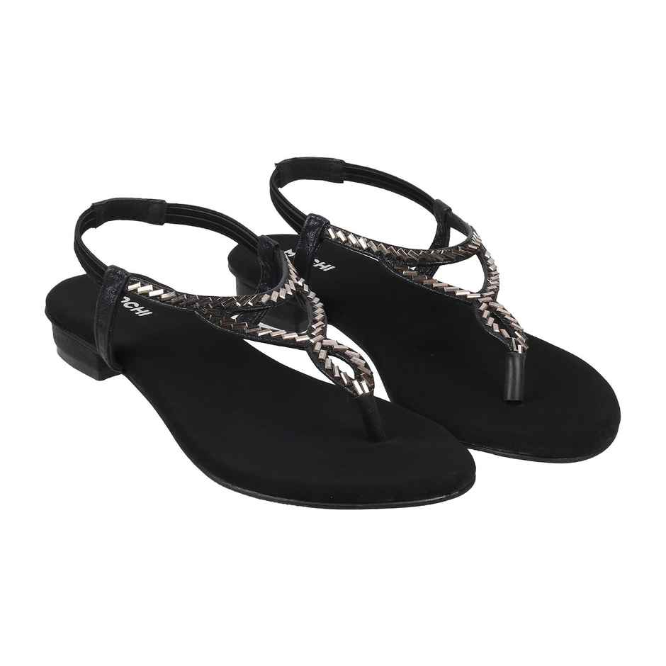 Mochi Women Black Color Sandal Ethnic Size UK 6 (35-4917)