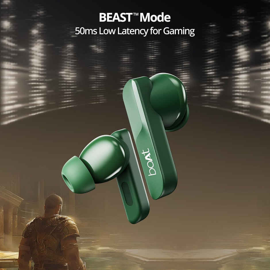 boAt Airdopes 800 TWS Earbuds w/ Dolby Audio, High Fidelity Drivers, 4 Mics ENX Tech & Hearables App(Interstellar Green)