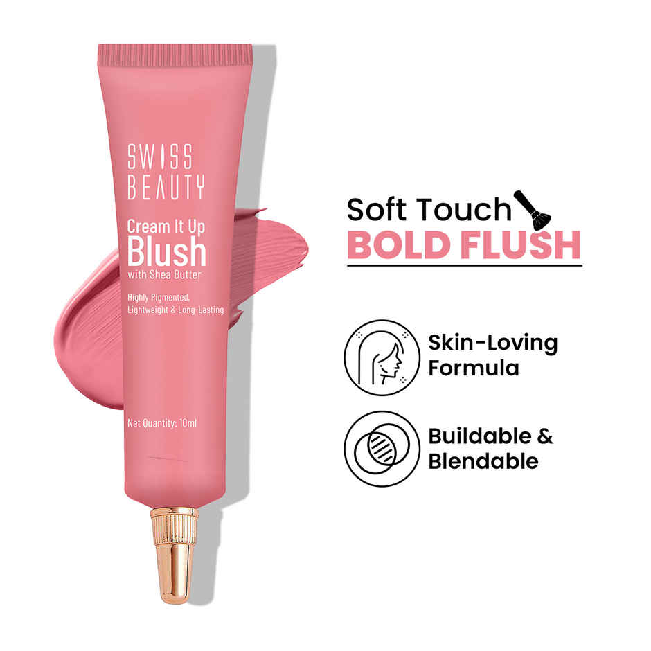 Swiss Beauty Cream It Up Blusher With Shea Butter | 3 Cheeky Peach
