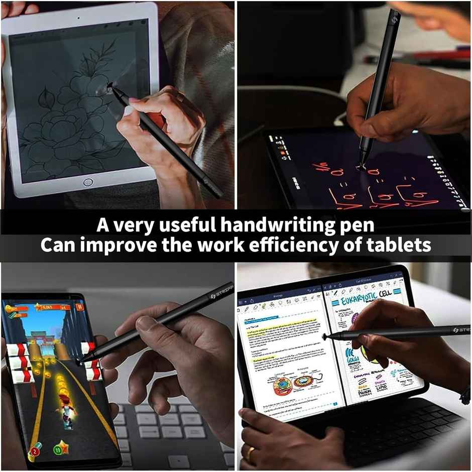 Striff Universal Capacitive Stylus, High-Precision Capacitive Pen for Touch Screen Devices (iPad, X/ 8/8 Plus, Samsung Galaxy Note 8 and More) - Black