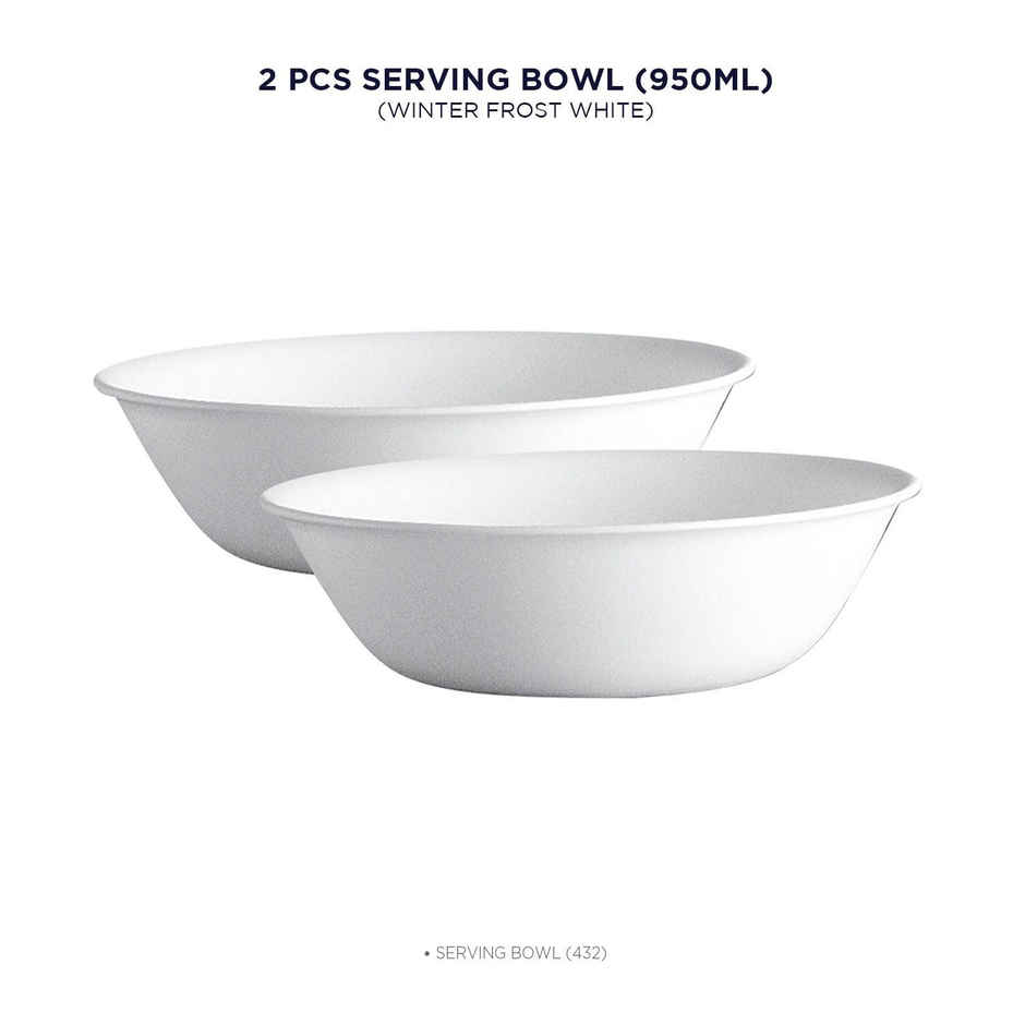 Corelle Winter Frost White 950 ml Serving Bowl - Pack of 2