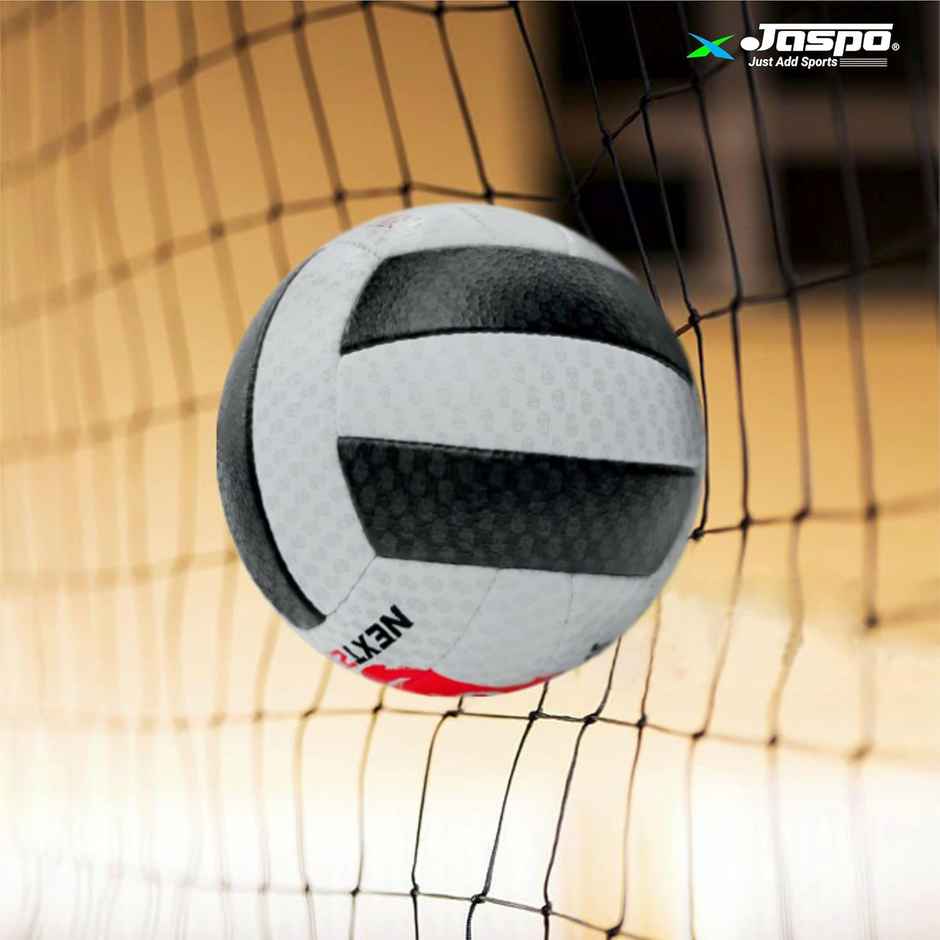 Jaspo Soft Touch Recreational Leather Volleyball with Hand Air Pump,Size:5 (Black/White)