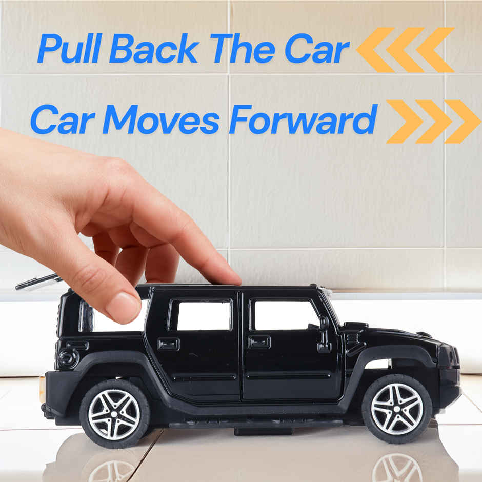 Race n Roll Premium Die-Cast Car | 3-Way Opening | Pull-Back Action | Humm Black