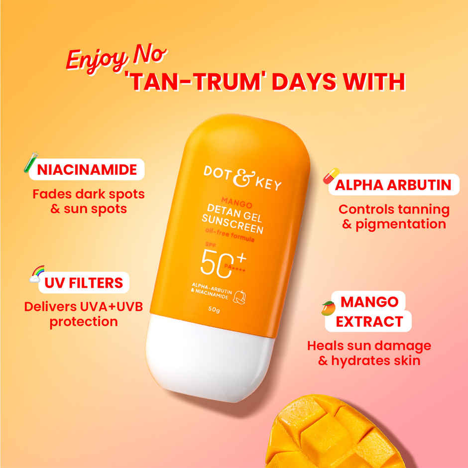 Dot & Key Mango DETAN Gel Sunscreen SPF 50+ PA+++