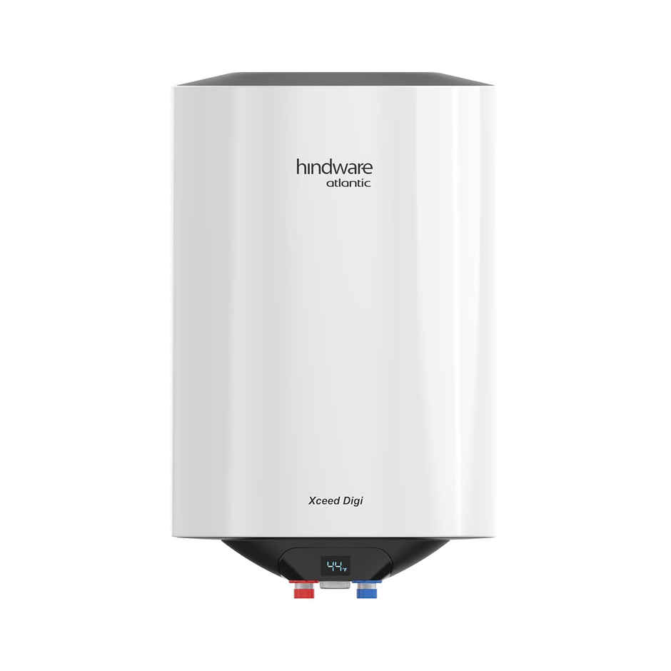 Hindware Smart Appliances Xceed Digi 10L, 2Kw, Glasslined Coated Tank, Storage Water Heater, White